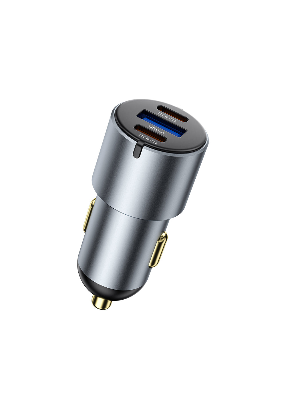Wiwu Wi-CC032 Nano Pro Serisi Dual Type-C + USB-A Hızlı Şarj Özellikli Akım Korumalı Araç Şarj Aleti PD VE QC3.0 60W
