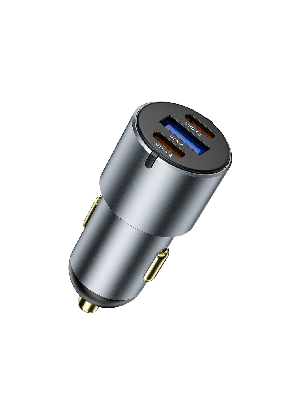 Wiwu Wi-CC032 Nano Pro Serisi Dual Type-C + USB-A Hızlı Şarj Özellikli Akım Korumalı Araç Şarj Aleti PD VE QC3.0 60W