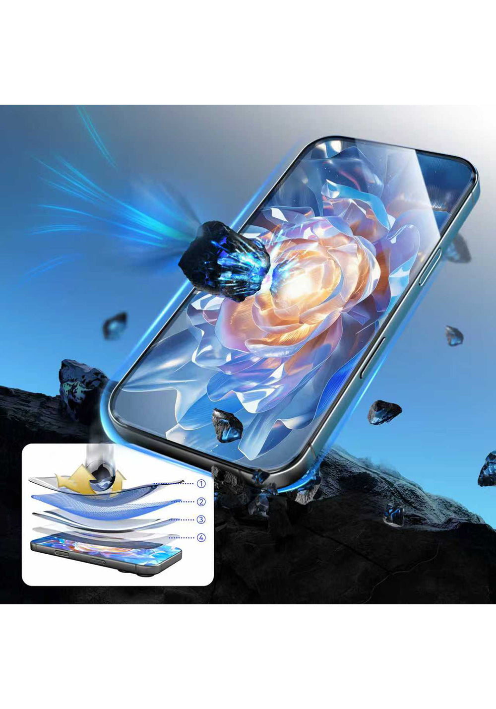 Apple iPhone 17 Pro Max Mohseven Safir Coating 3D Glue Privacy Hayalet Temperli Cam Ekran Koruyucu