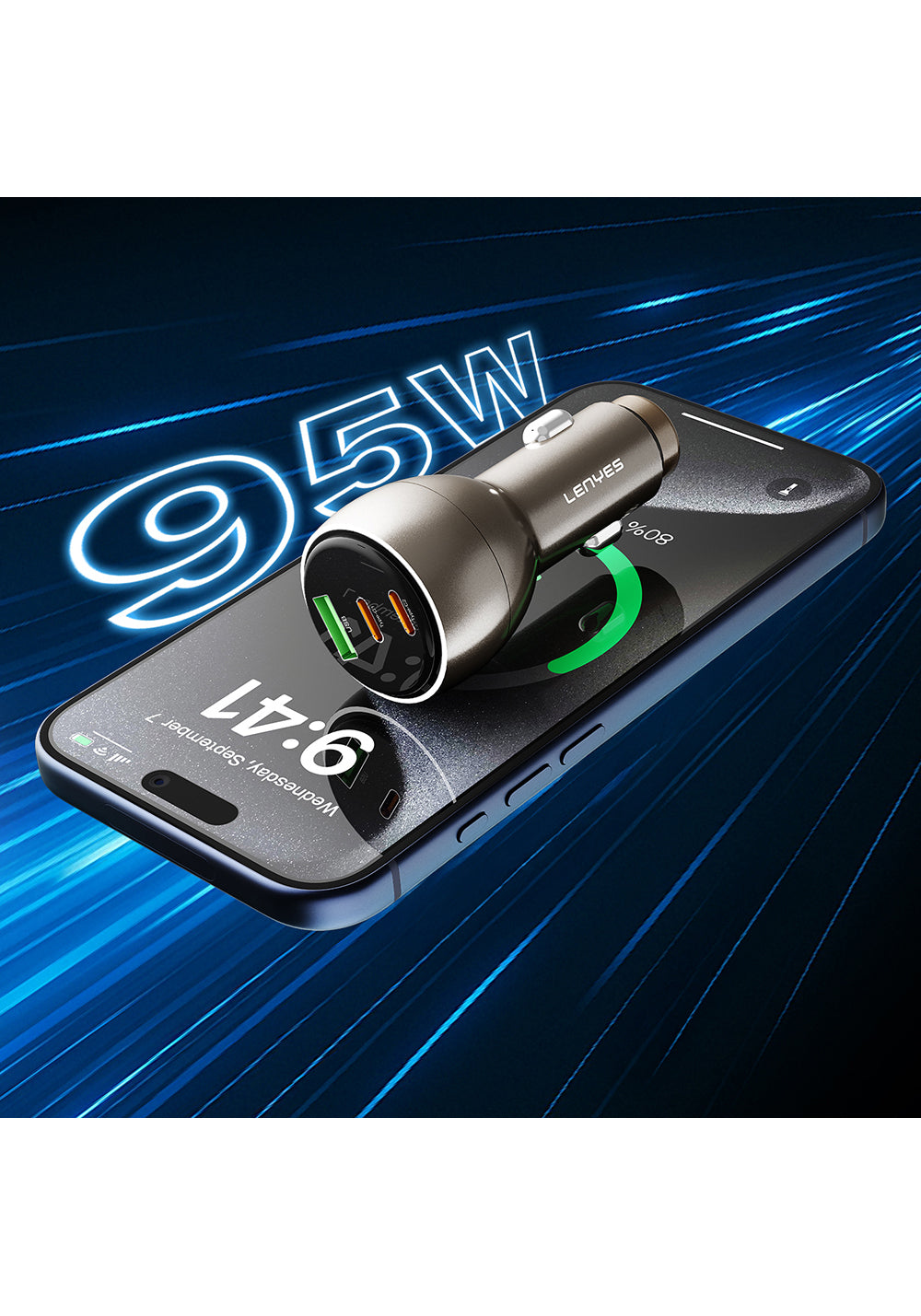 Lenyes CA61 Hızlı Şarj Özellikli USB-A Portlu Araç Şarj Aleti 18W