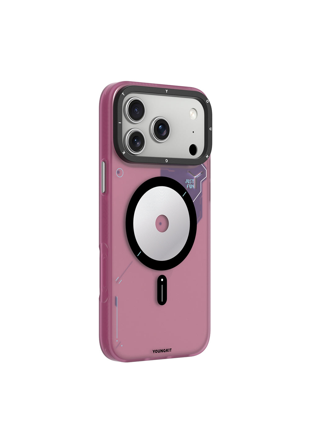 Apple iPhone 17 Pro Kılıf Manyetik Şarj Uyumlu Disk Desenli Youngkit Disc Battle Kapak