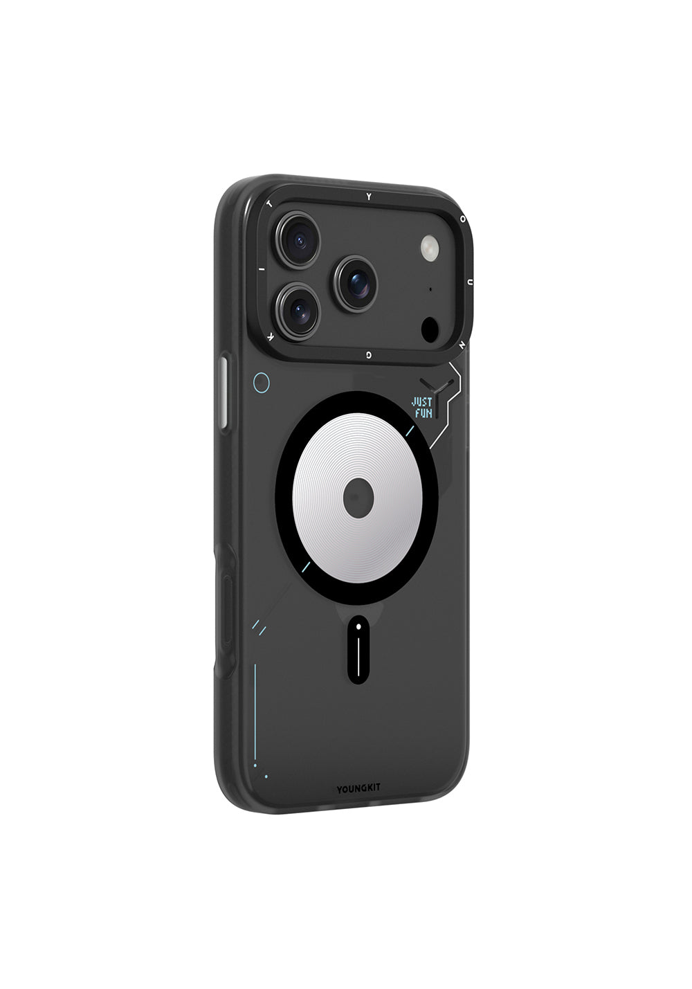 Apple iPhone 17 Pro Kılıf Manyetik Şarj Uyumlu Disk Desenli Youngkit Disc Battle Kapak