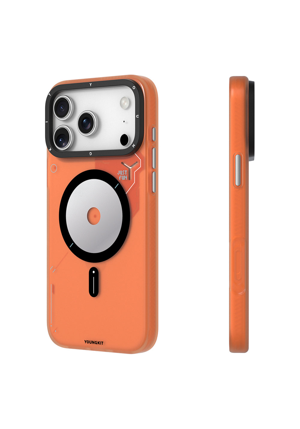 Apple iPhone 17 Pro Kılıf Manyetik Şarj Uyumlu Disk Desenli Youngkit Disc Battle Kapak