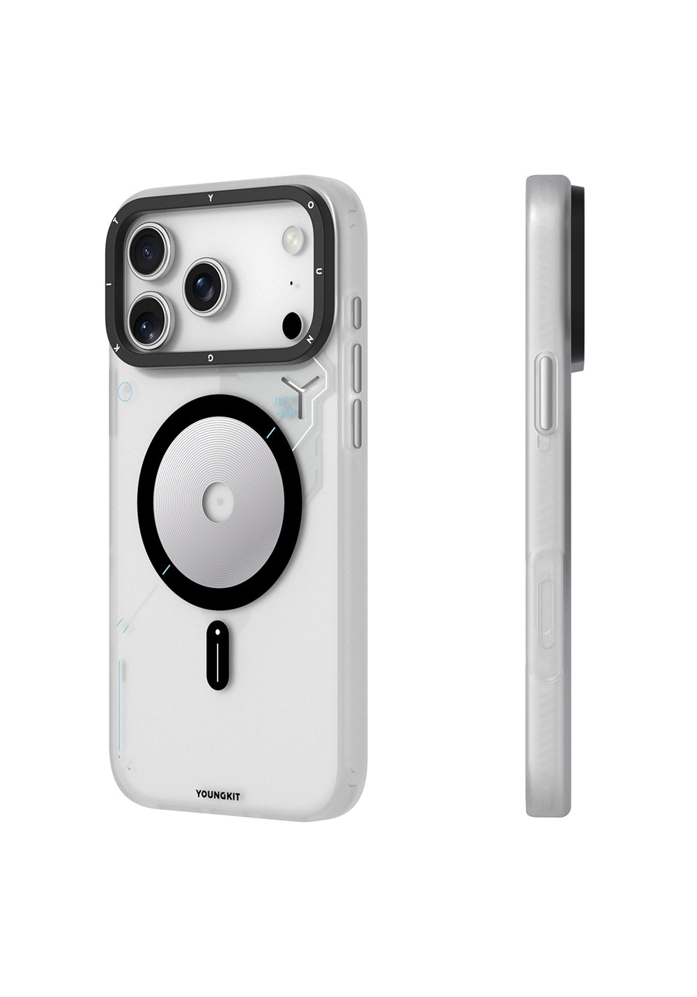 Apple iPhone 17 Pro Kılıf Manyetik Şarj Uyumlu Disk Desenli Youngkit Disc Battle Kapak