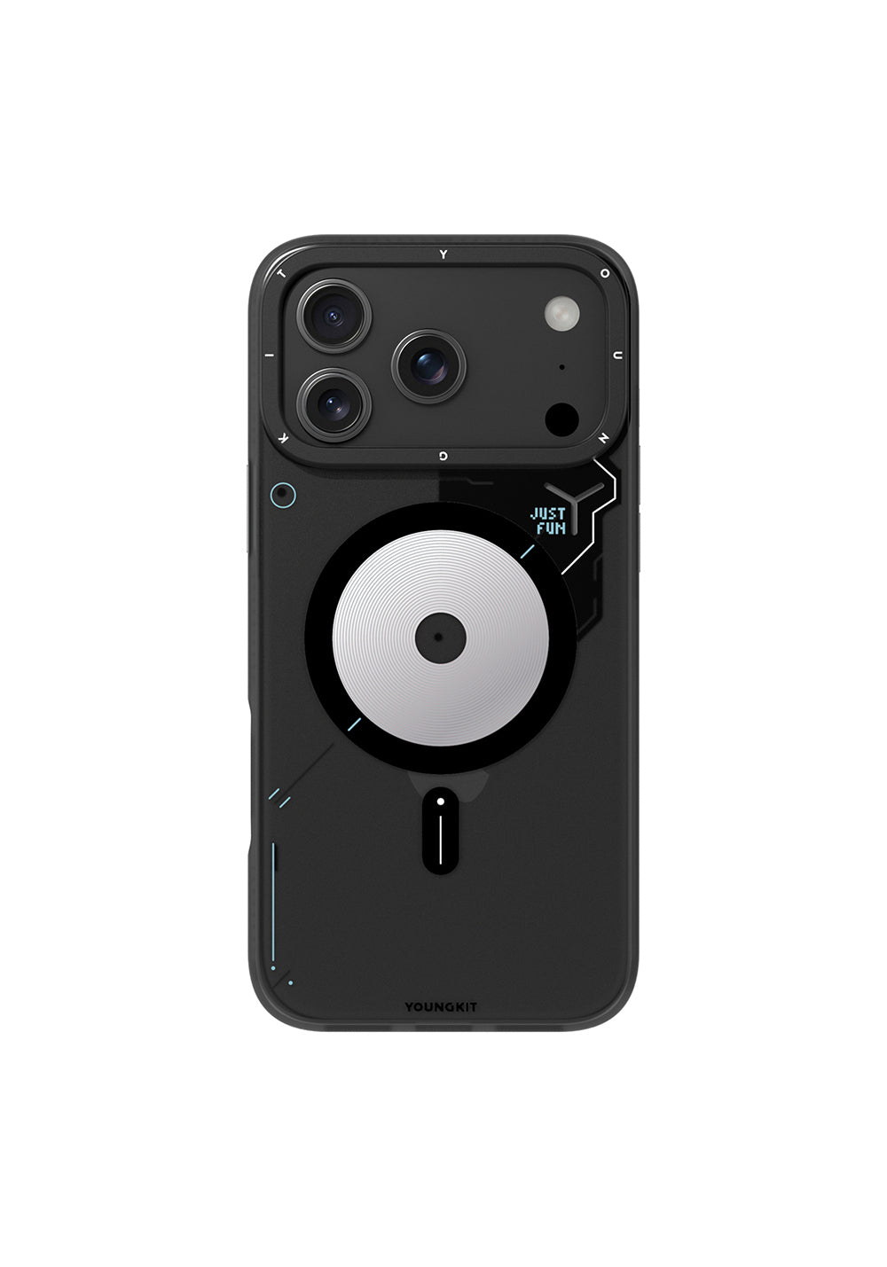 Apple iPhone 17 Pro Max Kılıf Manyetik Şarj Uyumlu Disk Desenli Youngkit Disc Battle Kapak