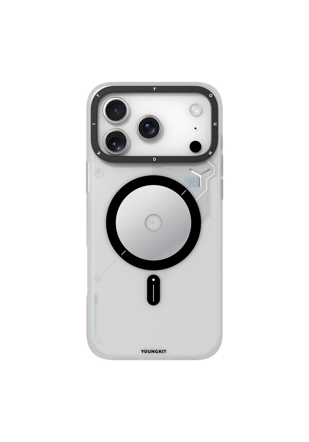 Apple iPhone 17 Pro Max Kılıf Manyetik Şarj Uyumlu Disk Desenli Youngkit Disc Battle Kapak