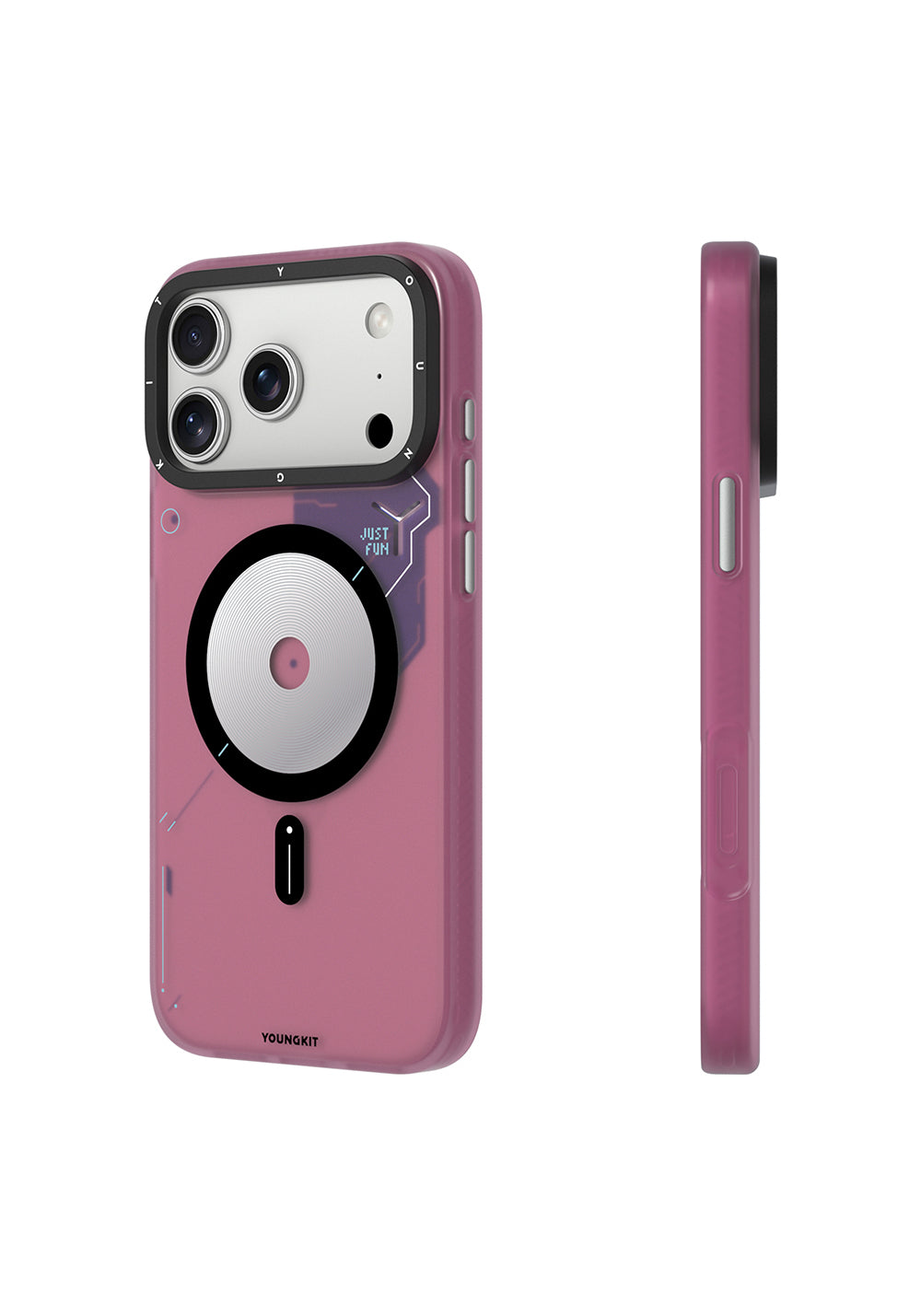 Apple iPhone 17 Pro Max Kılıf Manyetik Şarj Uyumlu Disk Desenli Youngkit Disc Battle Kapak