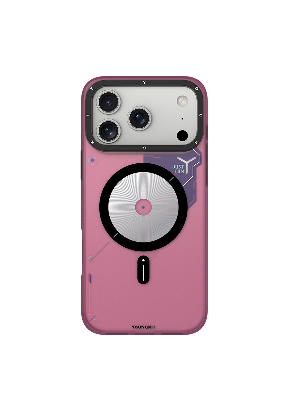 Apple iPhone 17 Pro Max Kılıf Manyetik Şarj Uyumlu Disk Desenli Youngkit Disc Battle Kapak