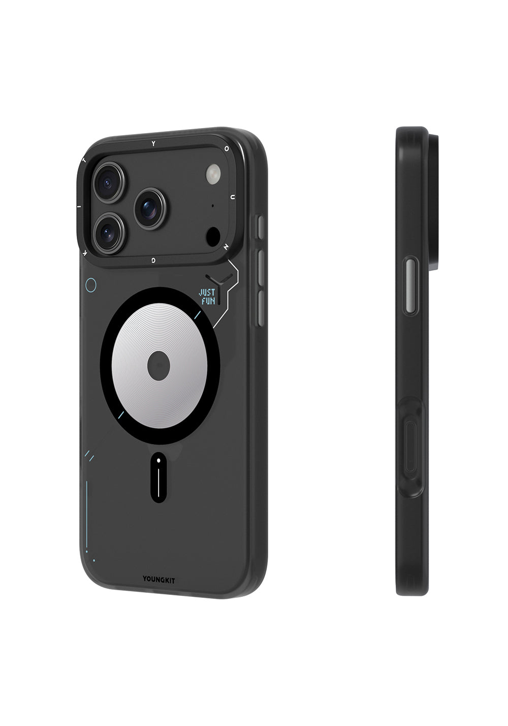 Apple iPhone 17 Pro Max Kılıf Manyetik Şarj Uyumlu Disk Desenli Youngkit Disc Battle Kapak