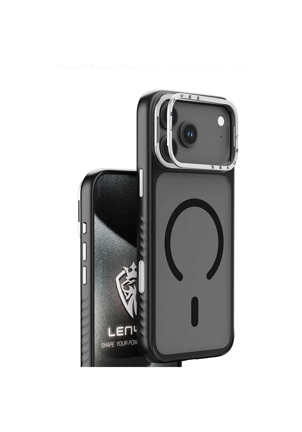 Apple iPhone 17 Pro Kılıf Manyetik Şarj Uyumlu Metal Kamera Standlı Lenyes CK226 PC Kapak