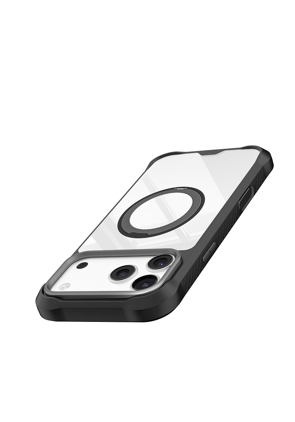 Apple iPhone 17 Pro Kılıf Manyetik Şarj Uyumlu Parmak Ring Standlı Airbag Tasarımlı Mutural Obsidian Serisi Kapak