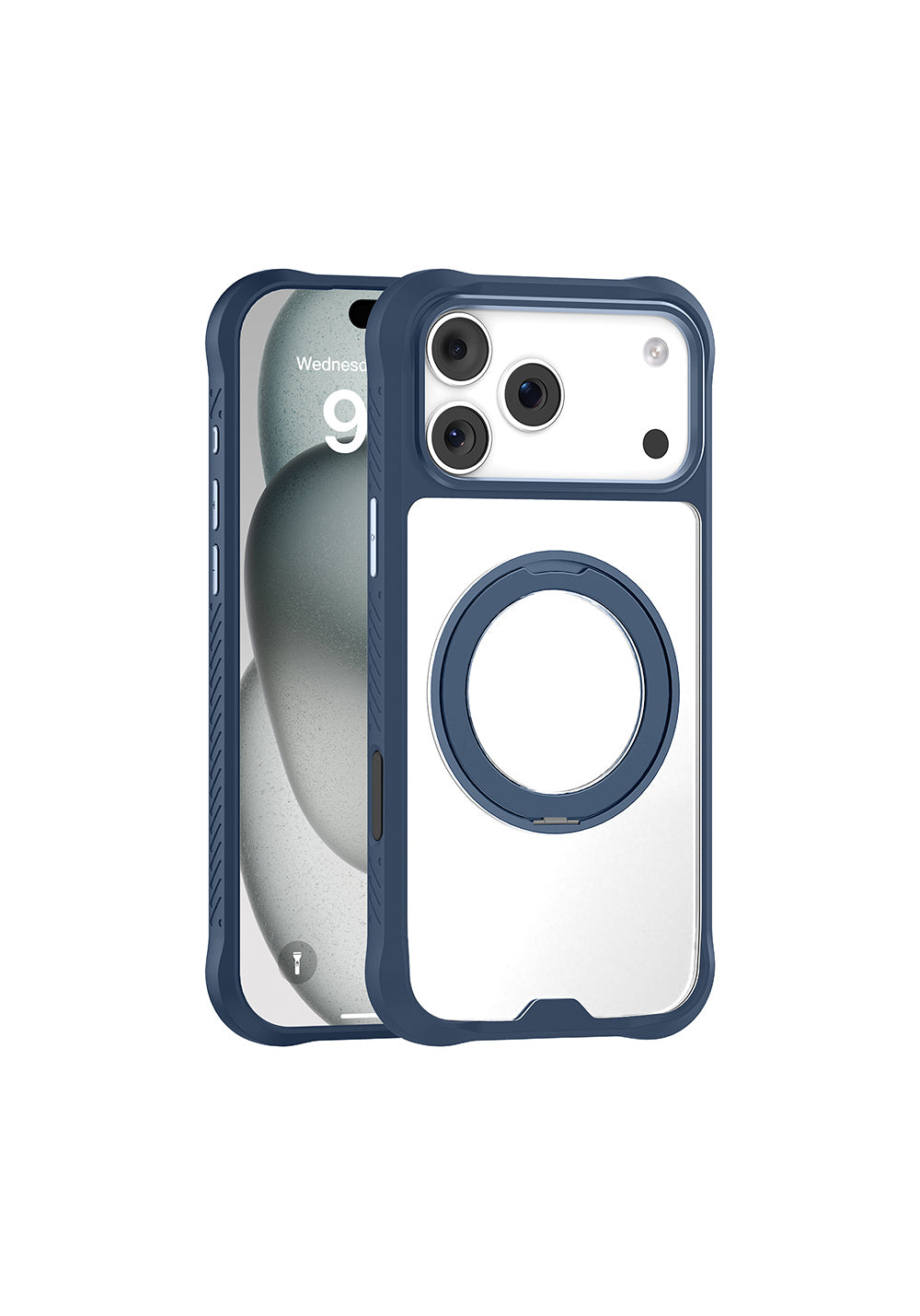 Apple iPhone 17 Pro Max Kılıf Manyetik Şarj Uyumlu Parmak Ring Standlı Airbag Tasarımlı Mutural Obsidian Serisi Kapak