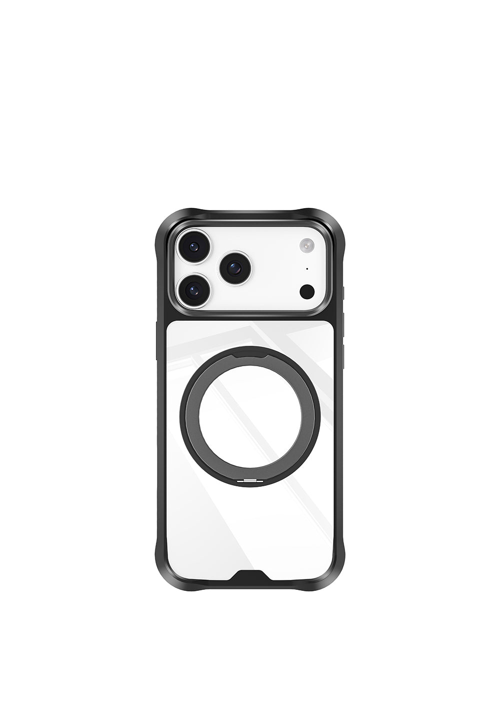 Apple iPhone 17 Pro Max Kılıf Manyetik Şarj Uyumlu Parmak Ring Standlı Airbag Tasarımlı Mutural Obsidian Serisi Kapak
