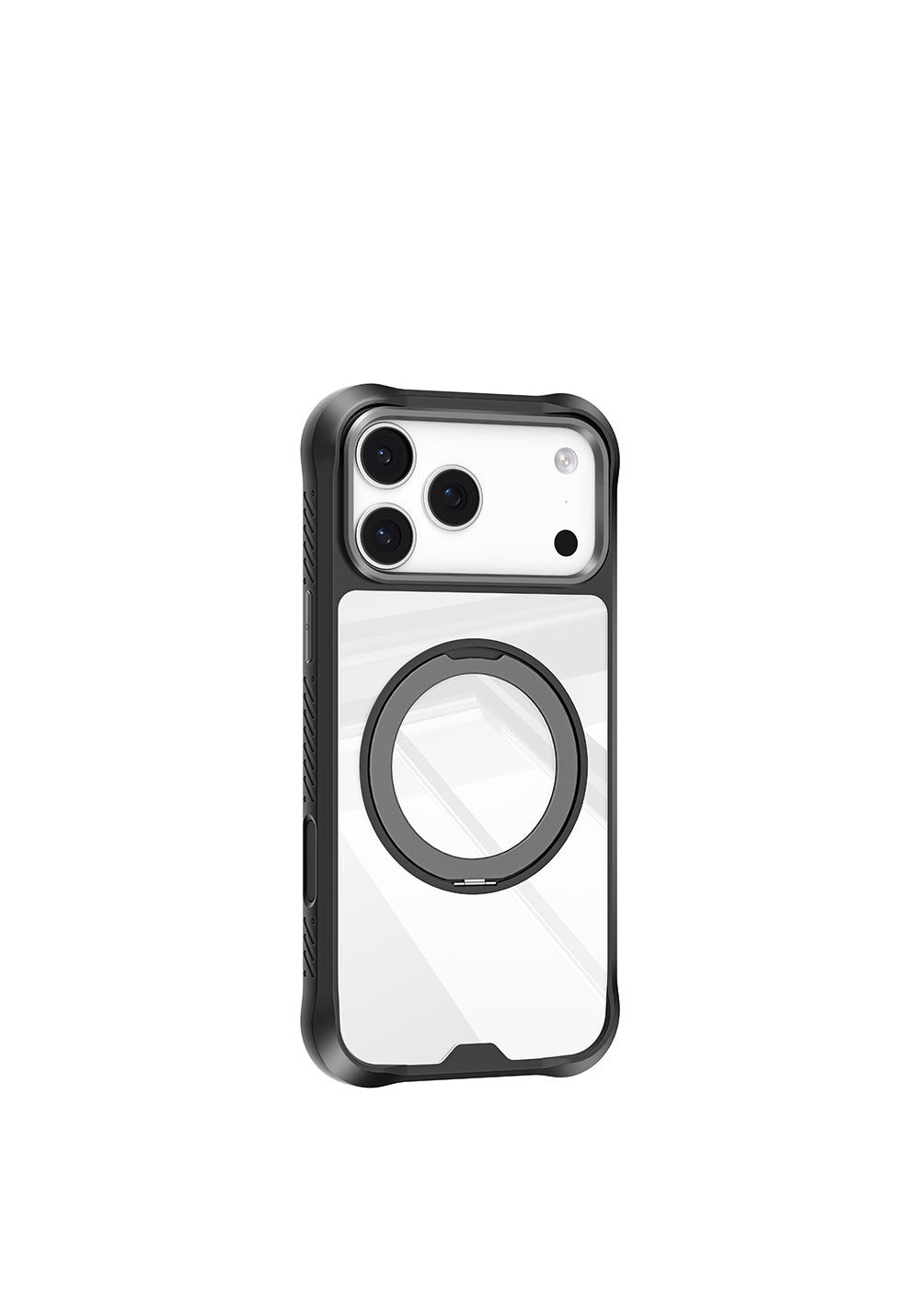 Apple iPhone 17 Pro Max Kılıf Manyetik Şarj Uyumlu Parmak Ring Standlı Airbag Tasarımlı Mutural Obsidian Serisi Kapak