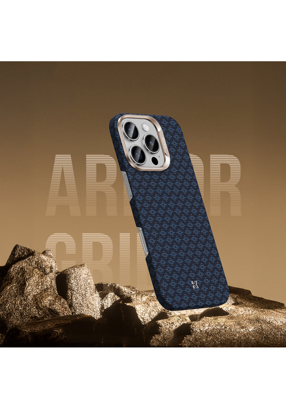 Apple iPhone 16 Pro Max Kılıf M-Safe Şarj Özellikli Benks ArmorAir ArmorGrid Serisi Kevlar Karbon Kapak