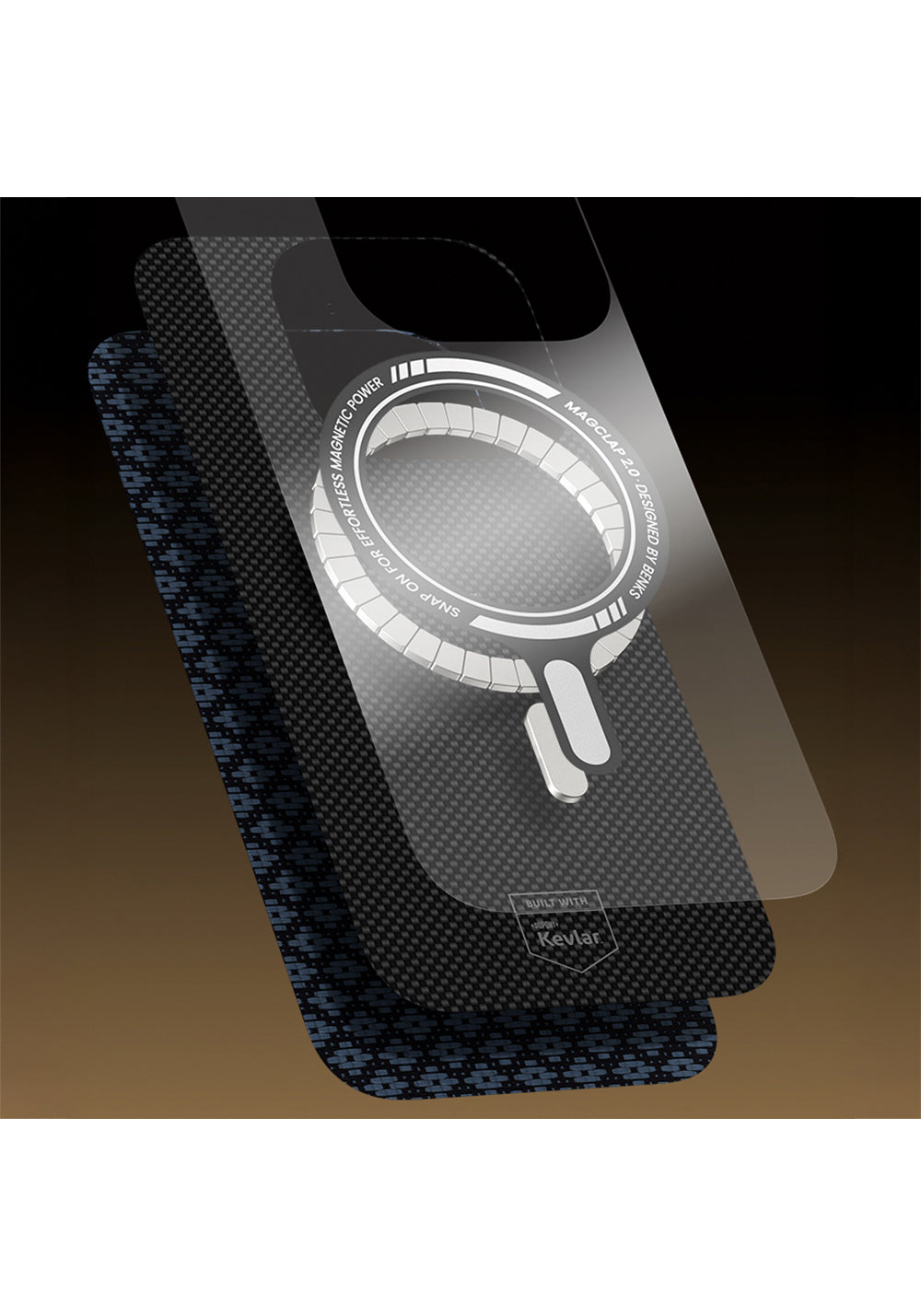 Apple iPhone 16 Pro Max Kılıf M-Safe Şarj Özellikli Benks ArmorAir ArmorGrid Serisi Kevlar Karbon Kapak