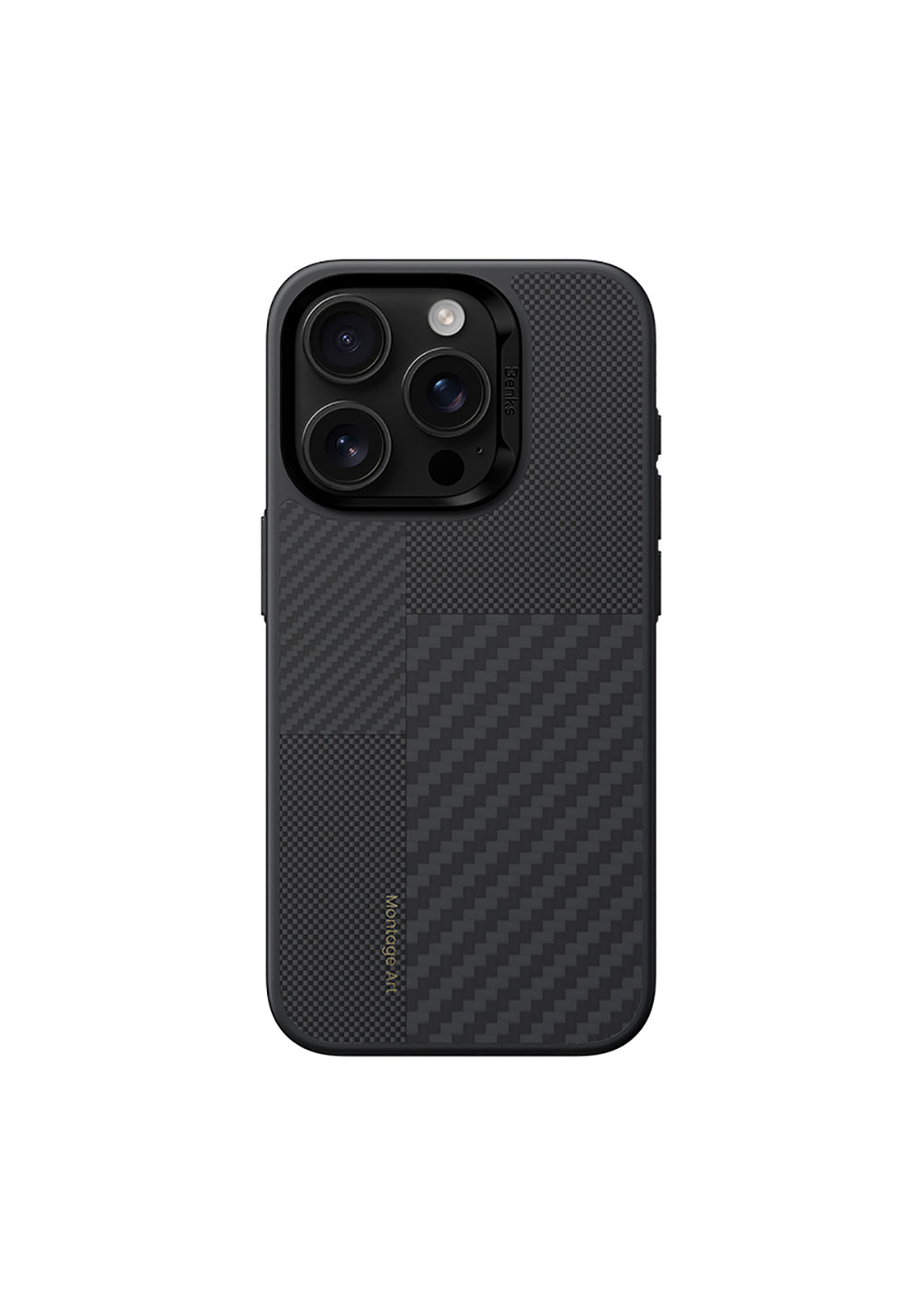 Apple iPhone 16 Pro Max Kılıf Karbon Fiber Manyetik Şarj Uyumlu Kamera Kontrol Butonlu Benks Hybrid ArmorPro Montage Kevlar Kapak