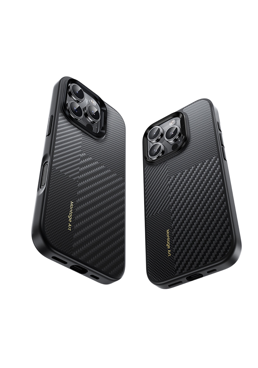 Apple iPhone 16 Pro Max Kılıf Karbon Fiber Manyetik Şarj Uyumlu Kamera Kontrol Butonlu Benks Hybrid ArmorPro Montage Kevlar Kapak