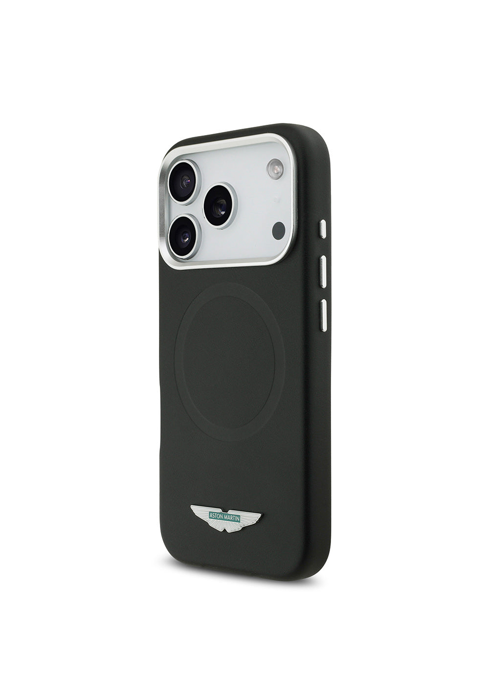 Apple iPhone 17 Pro Kılıf Aston Martin Orijinal Lisanslı Manyetik Şarj Uyumlu Metal Logolu PU Deri Kapak