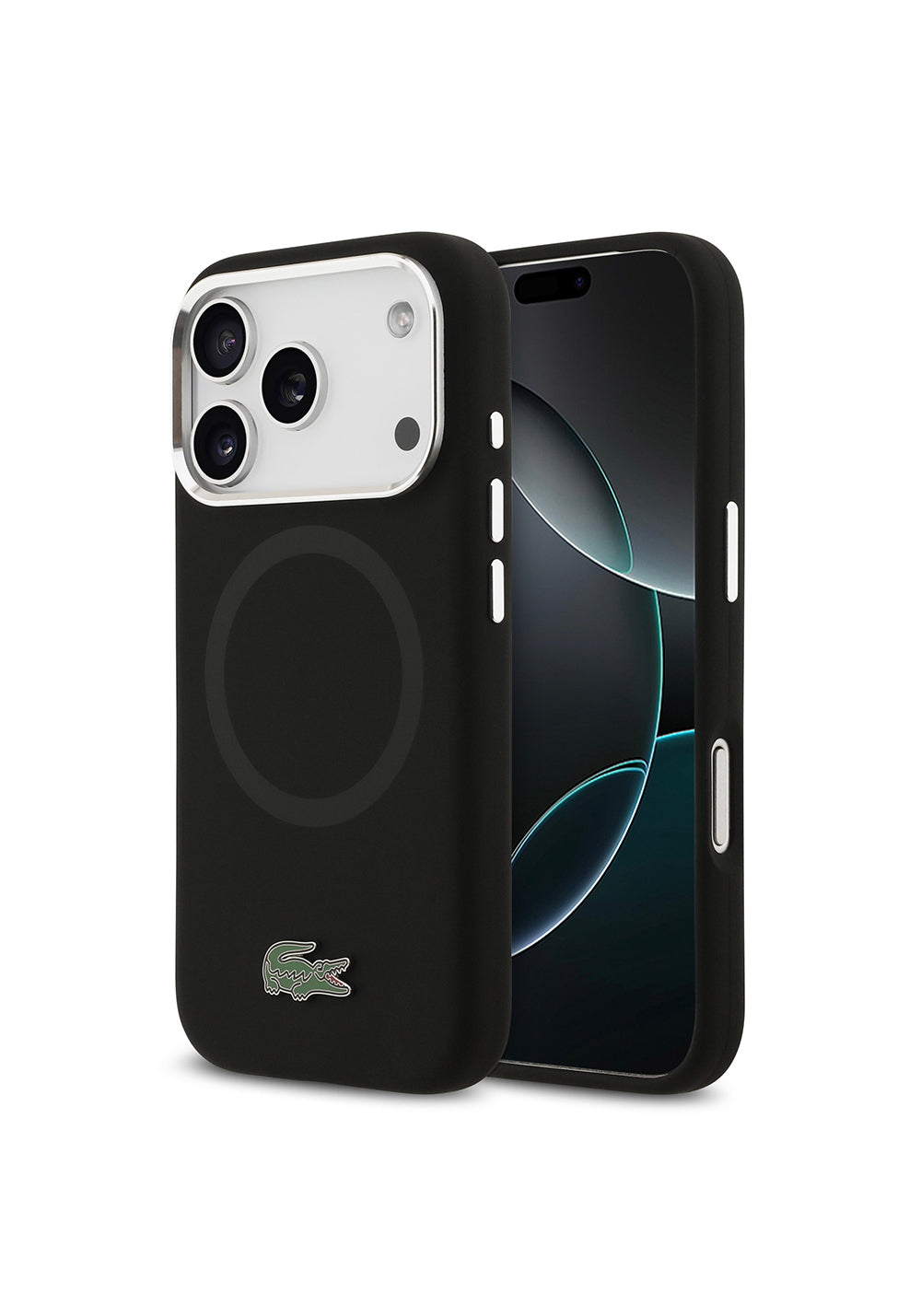 Apple iPhone 17 Pro Kılıf Lacoste Orijinal Lisanslı Manyetik Şarj Uyumlu İkonik Logolu Metal Kamera Çerçeveli Silikon Kapak