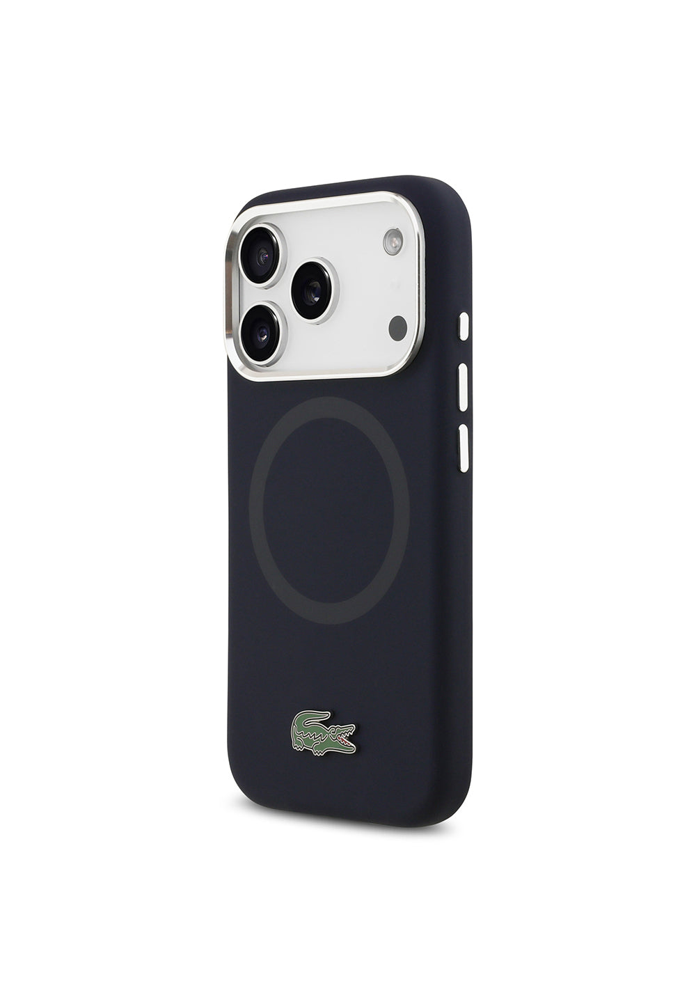 Apple iPhone 17 Pro Kılıf Lacoste Orijinal Lisanslı Manyetik Şarj Uyumlu İkonik Logolu Metal Kamera Çerçeveli Silikon Kapak