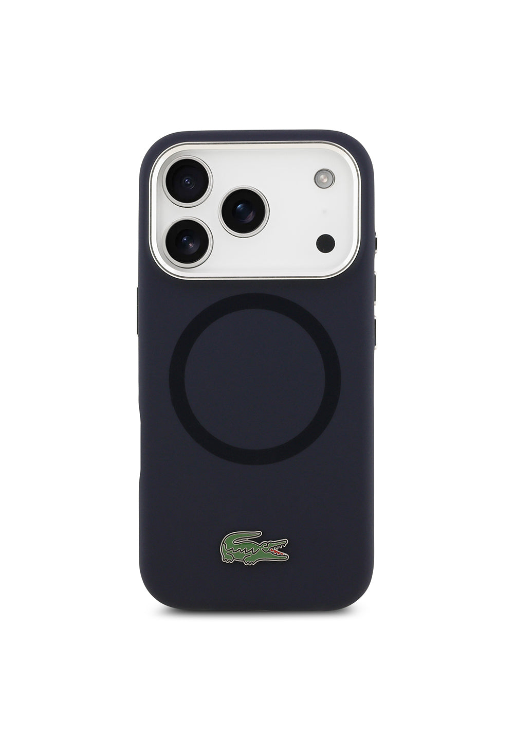 Apple iPhone 17 Pro Kılıf Lacoste Orijinal Lisanslı Manyetik Şarj Uyumlu İkonik Logolu Metal Kamera Çerçeveli Silikon Kapak