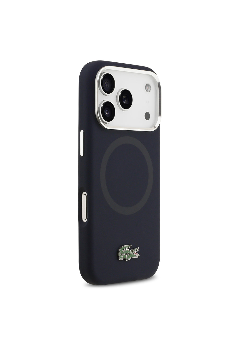 Apple iPhone 17 Pro Kılıf Lacoste Orijinal Lisanslı Manyetik Şarj Uyumlu İkonik Logolu Metal Kamera Çerçeveli Silikon Kapak