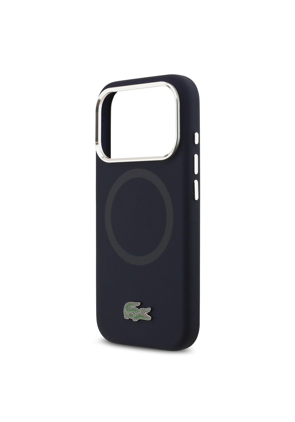 Apple iPhone 17 Pro Kılıf Lacoste Orijinal Lisanslı Manyetik Şarj Uyumlu İkonik Logolu Metal Kamera Çerçeveli Silikon Kapak