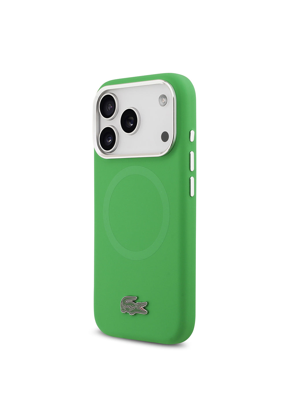 Apple iPhone 17 Pro Kılıf Lacoste Orijinal Lisanslı Manyetik Şarj Uyumlu İkonik Logolu Metal Kamera Çerçeveli Silikon Kapak