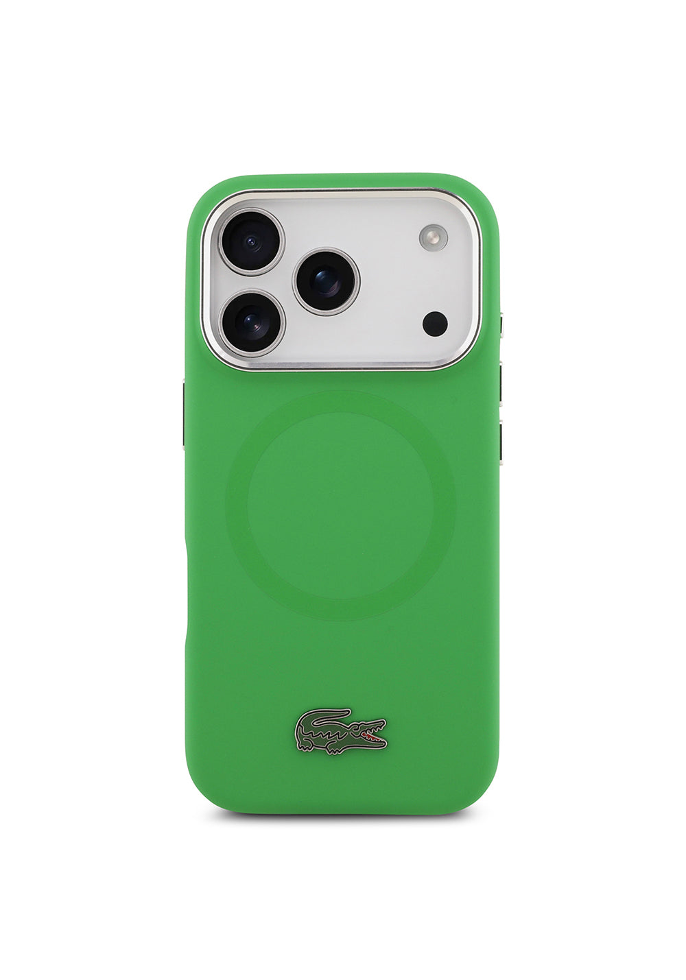 Apple iPhone 17 Pro Kılıf Lacoste Orijinal Lisanslı Manyetik Şarj Uyumlu İkonik Logolu Metal Kamera Çerçeveli Silikon Kapak