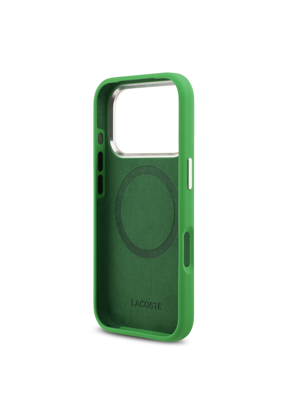 Apple iPhone 17 Pro Kılıf Lacoste Orijinal Lisanslı Manyetik Şarj Uyumlu İkonik Logolu Metal Kamera Çerçeveli Silikon Kapak