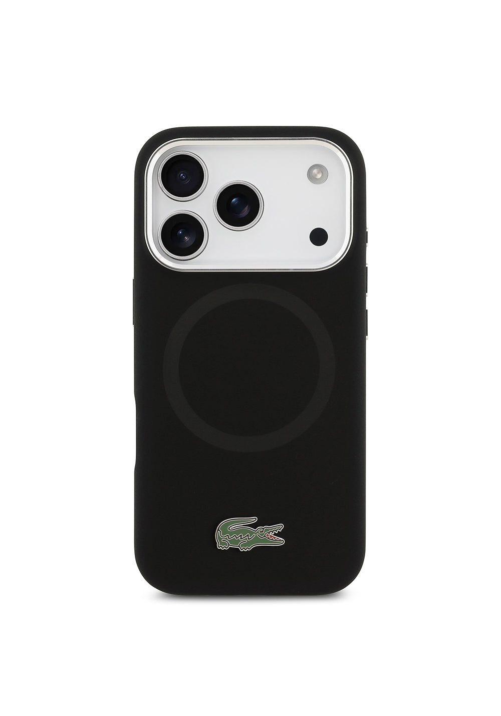 Apple iPhone 17 Pro Kılıf Lacoste Orijinal Lisanslı Manyetik Şarj Uyumlu İkonik Logolu Metal Kamera Çerçeveli Silikon Kapak