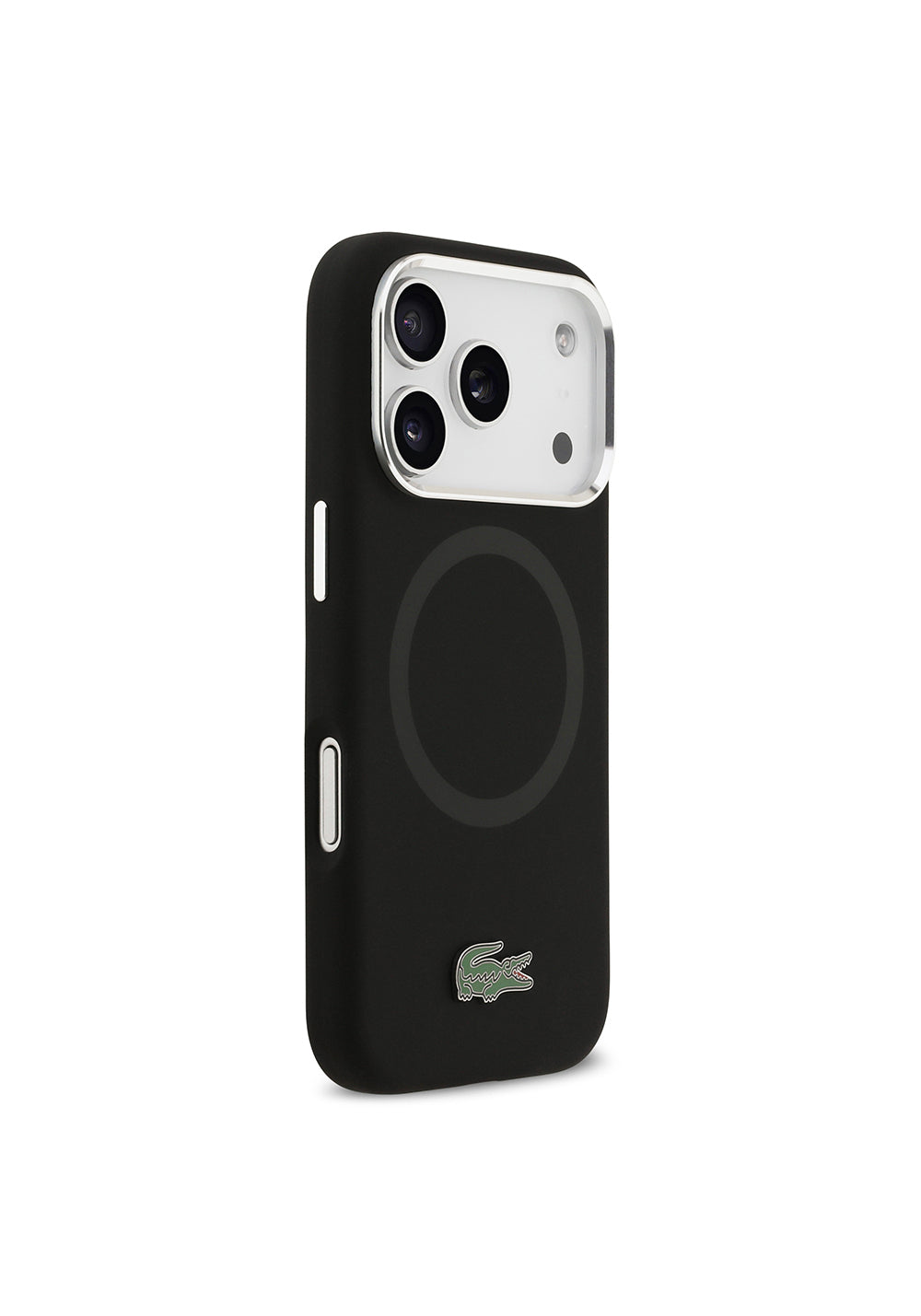 Apple iPhone 17 Pro Kılıf Lacoste Orijinal Lisanslı Manyetik Şarj Uyumlu İkonik Logolu Metal Kamera Çerçeveli Silikon Kapak