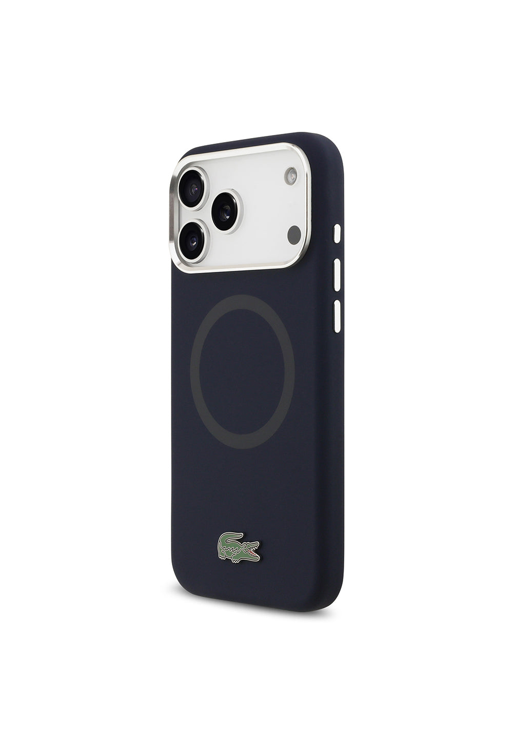 Apple iPhone 17 Pro Max Kılıf Lacoste Orijinal Lisanslı Manyetik Şarj Uyumlu İkonik Logolu Metal Kamera Çerçeveli Silikon Kapak