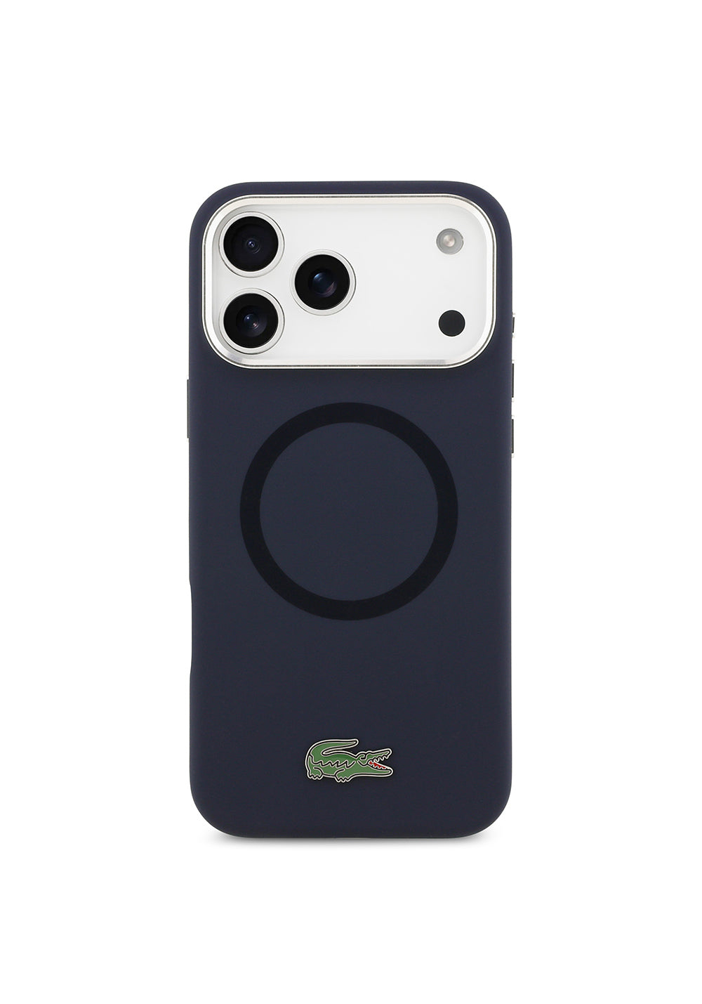 Apple iPhone 17 Pro Max Kılıf Lacoste Orijinal Lisanslı Manyetik Şarj Uyumlu İkonik Logolu Metal Kamera Çerçeveli Silikon Kapak