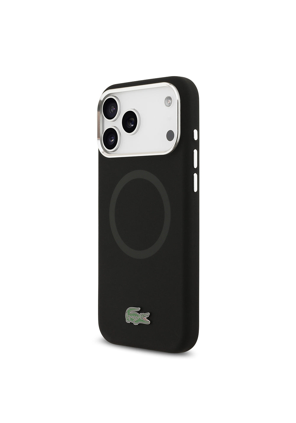 Apple iPhone 17 Pro Max Kılıf Lacoste Orijinal Lisanslı Manyetik Şarj Uyumlu İkonik Logolu Metal Kamera Çerçeveli Silikon Kapak