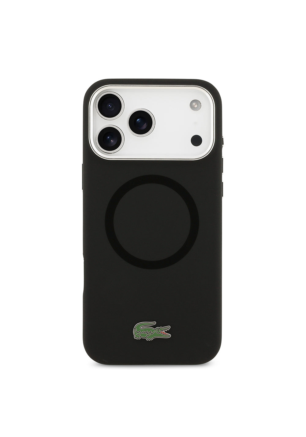 Apple iPhone 17 Pro Max Kılıf Lacoste Orijinal Lisanslı Manyetik Şarj Uyumlu İkonik Logolu Metal Kamera Çerçeveli Silikon Kapak