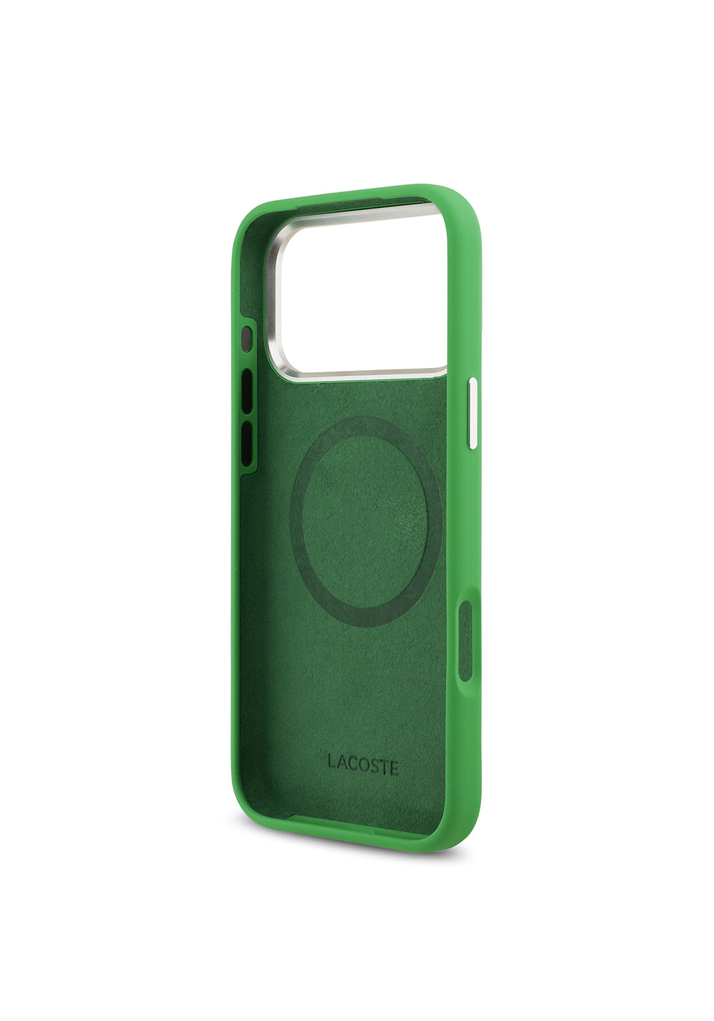 Apple iPhone 17 Pro Max Kılıf Lacoste Orijinal Lisanslı Manyetik Şarj Uyumlu İkonik Logolu Metal Kamera Çerçeveli Silikon Kapak