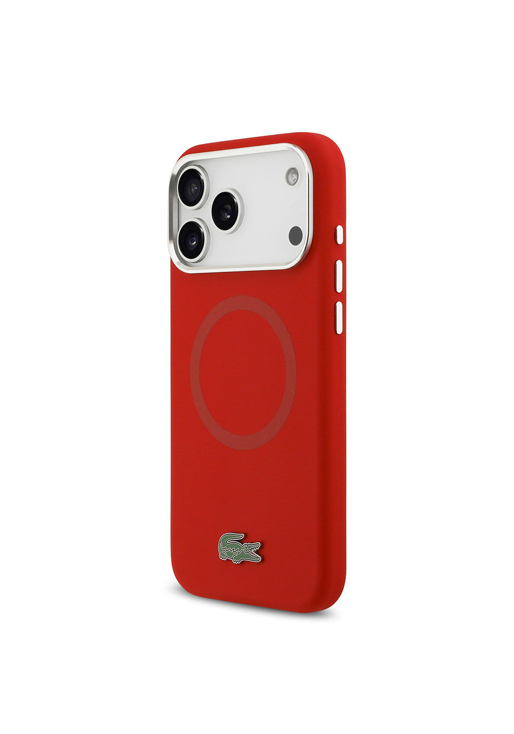 Apple iPhone 17 Pro Max Kılıf Lacoste Orijinal Lisanslı Manyetik Şarj Uyumlu İkonik Logolu Metal Kamera Çerçeveli Silikon Kapak