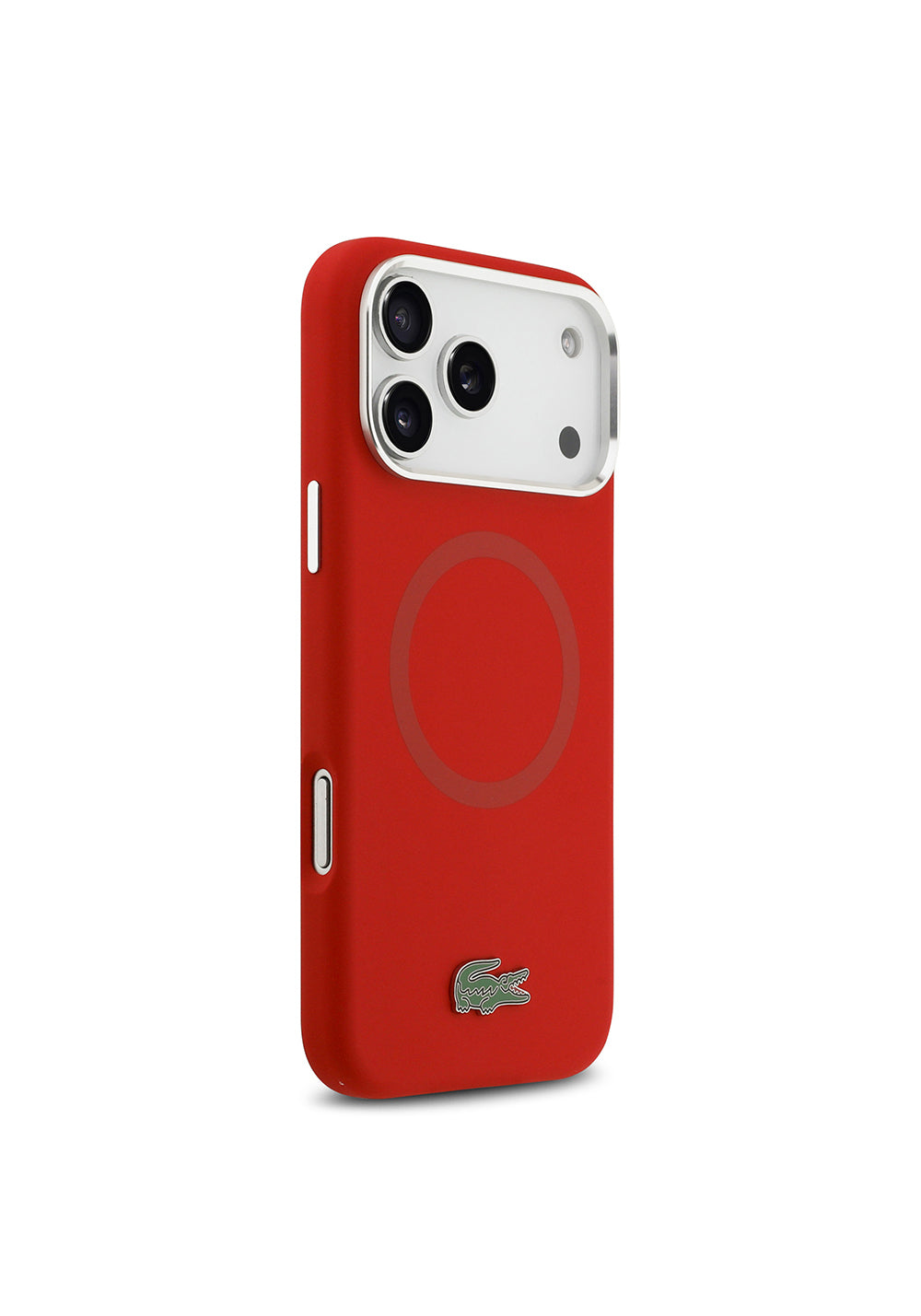 Apple iPhone 17 Pro Max Kılıf Lacoste Orijinal Lisanslı Manyetik Şarj Uyumlu İkonik Logolu Metal Kamera Çerçeveli Silikon Kapak