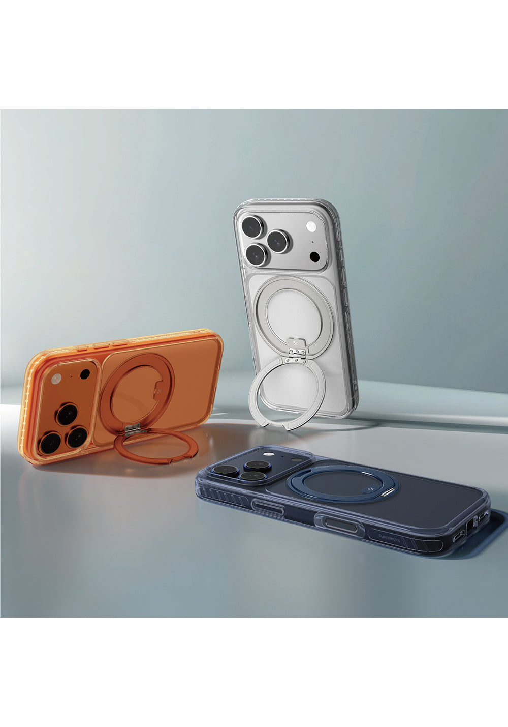 Apple iPhone 17 Pro Max Kılıf M-Safe Şarj Özellikli Airbag Tasarımlı Standlı AmazingThing Titan Pro MagSpin Kapak