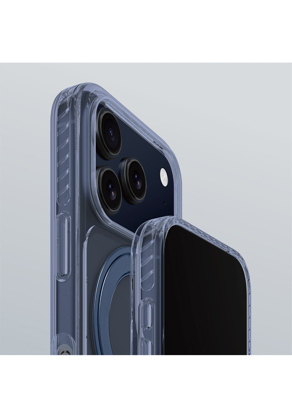 Apple iPhone 17 Pro Max Kılıf M-Safe Şarj Özellikli Airbag Tasarımlı Standlı AmazingThing Titan Pro MagSpin Kapak