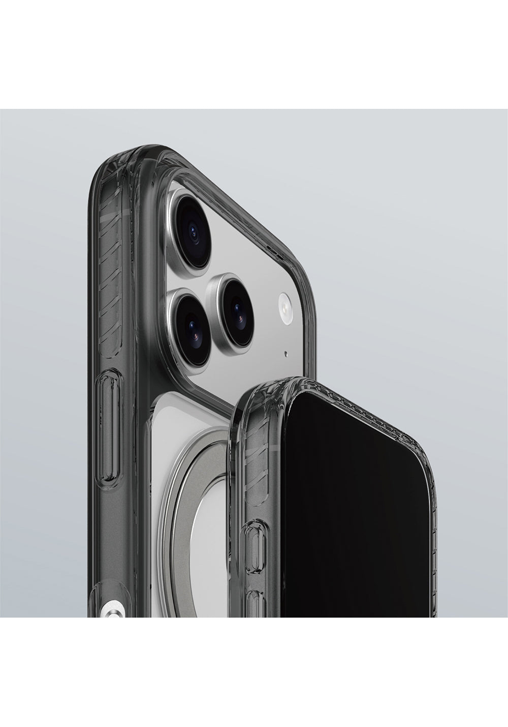 Apple iPhone 17 Pro Max Kılıf M-Safe Şarj Özellikli Airbag Tasarımlı Standlı AmazingThing Titan Pro MagSpin Kapak