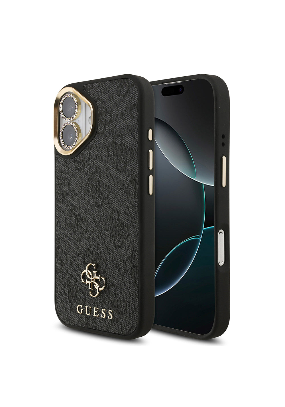 Apple iPhone 17 Guess Orijinal Lisanslı 4G ve Yazı Logolu Kılıf + Ekran Koruyucu + Lens Koruyucu 3in1 Aksesuar Seti