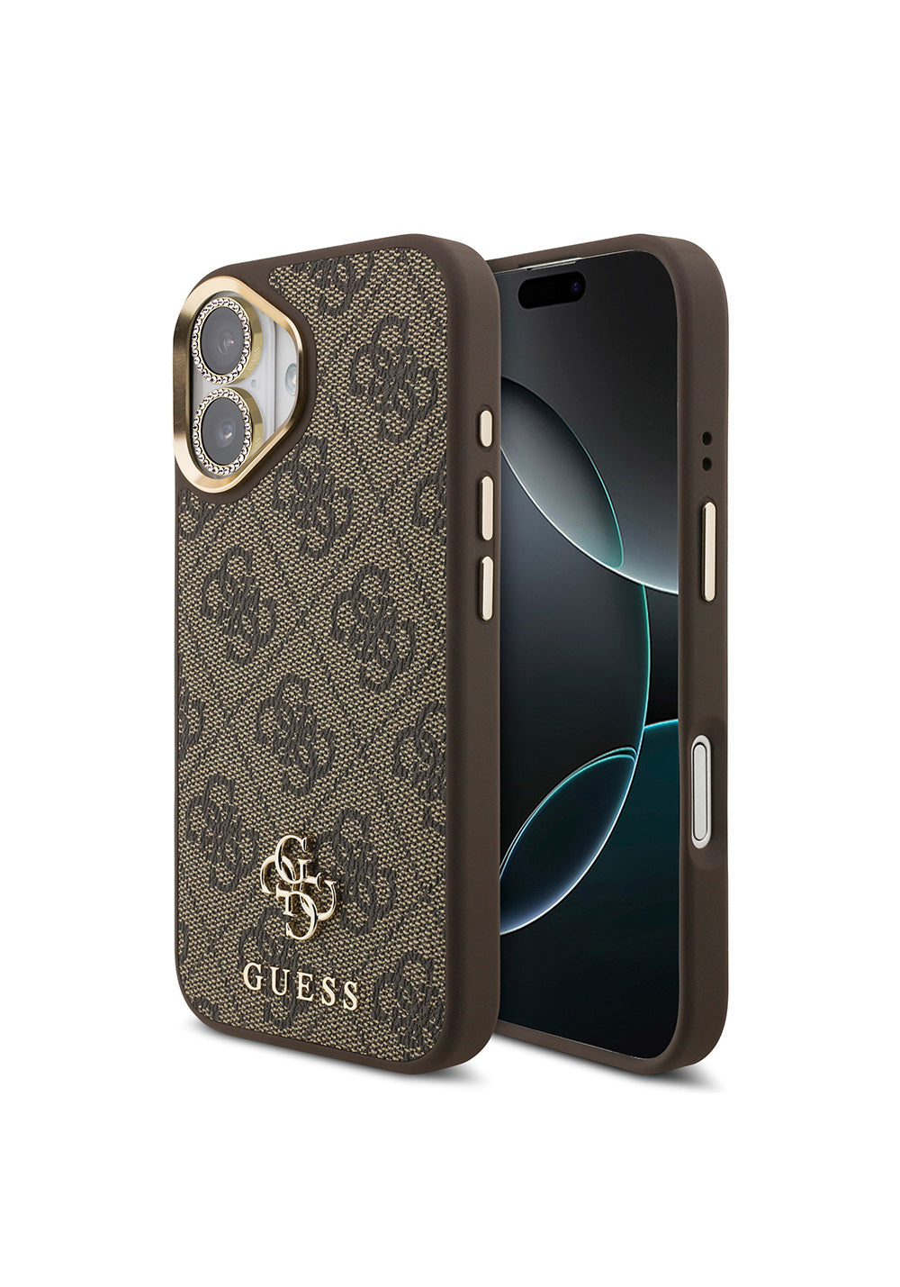 Apple iPhone 17 Guess Orijinal Lisanslı 4G ve Yazı Logolu Kılıf + Ekran Koruyucu + Lens Koruyucu 3in1 Aksesuar Seti