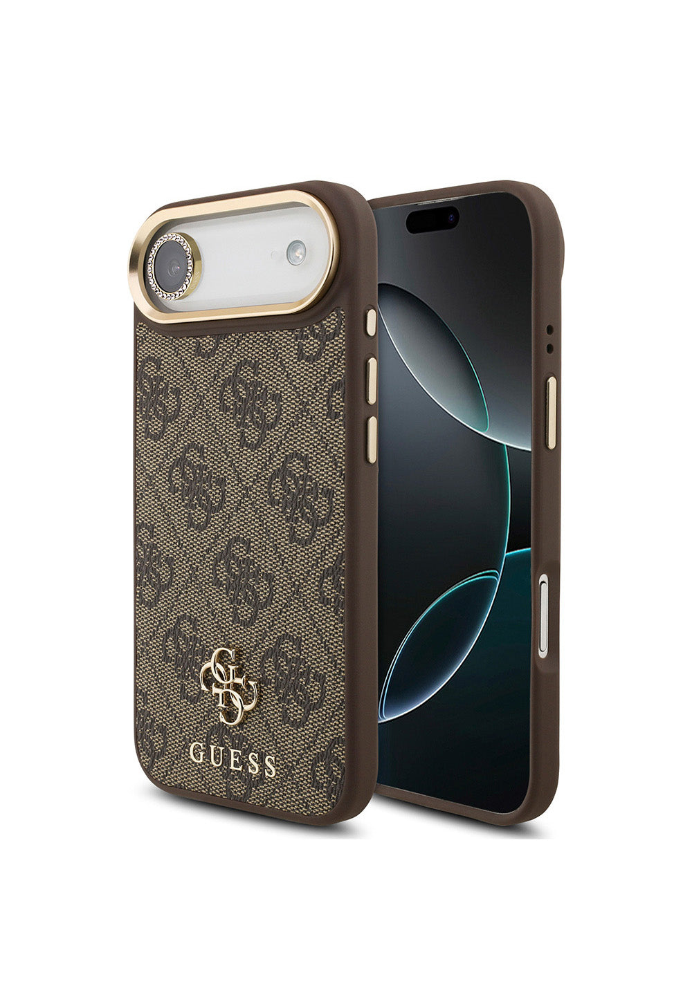 Apple iPhone 17 Air Guess Orijinal Lisanslı 4G ve Yazı Logolu Kılıf + Ekran Koruyucu + Lens Koruyucu 3in1 Aksesuar Seti