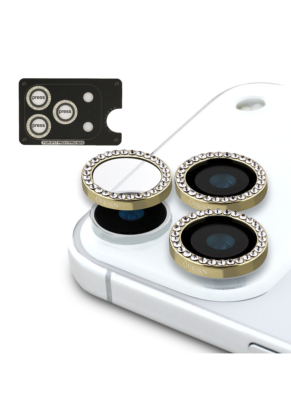 Apple iPhone 17 Pro Guess Orijinal Lisanslı 4G ve Yazı Logolu Kılıf + Ekran Koruyucu + Lens Koruyucu 3in1 Aksesuar Seti