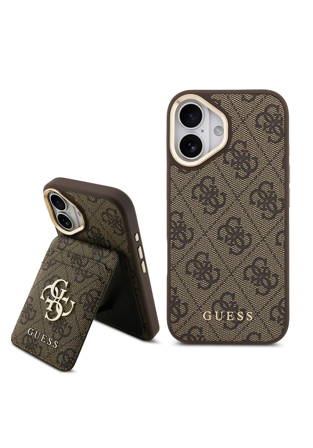 Apple iPhone 17 Kılıf Guess Orijinal Lisanslı Manyetik Şarj Uyumlu 4G Metal Büyük Logolu Kartlıklı Kapak