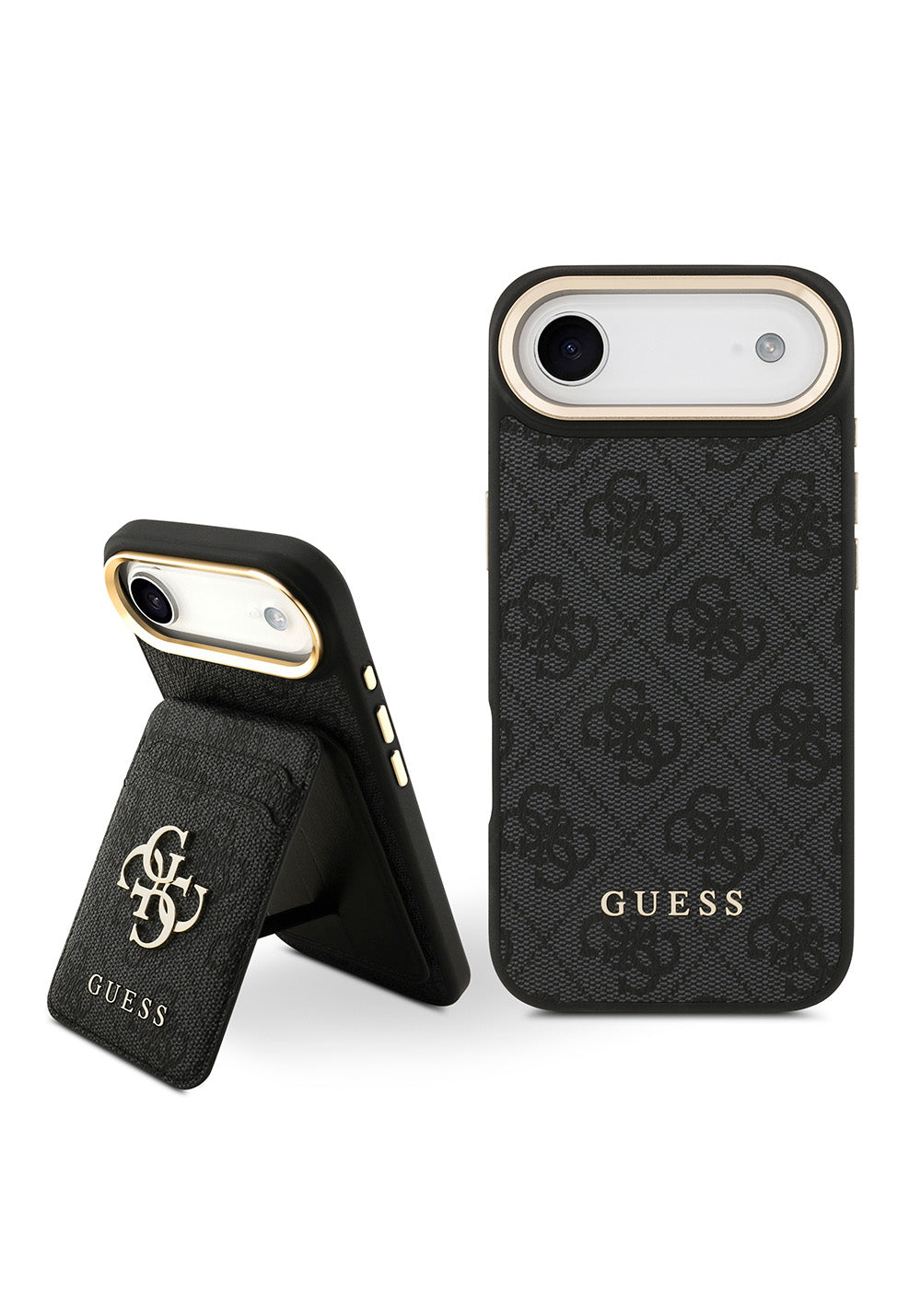 Apple iPhone 17 Air Kılıf Guess Orijinal Lisanslı Manyetik Şarj Uyumlu 4G Metal Büyük Logolu Kartlıklı Kapak