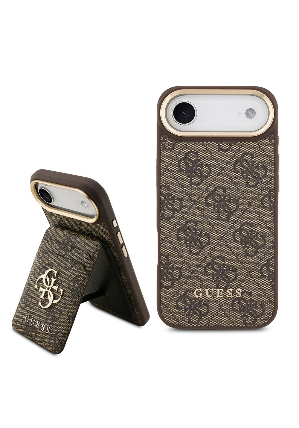 Apple iPhone 17 Air Kılıf Guess Orijinal Lisanslı Manyetik Şarj Uyumlu 4G Metal Büyük Logolu Kartlıklı Kapak